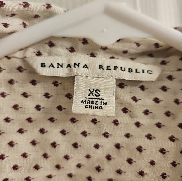 Vintage Y2K Banana Republic button down blouse size XS Maple print 100% cotton - Picture 2 of 4
